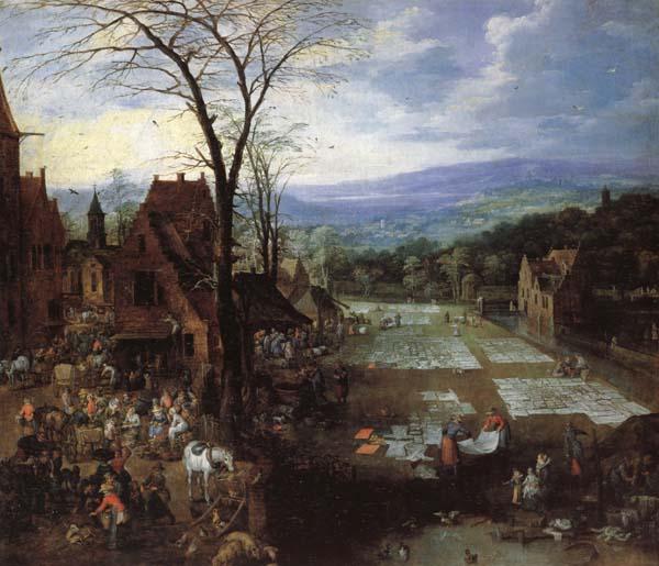 Joos de Momper A Flemish Market and Washing-Place oil painting image